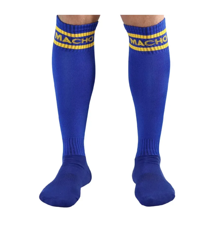 MACHO - CHAUSSETTES LONGUES TAILLE UNIQUE BLEU MACHO - CHAUSSETTES LONGUES TAILLE UNIQUE BLEU