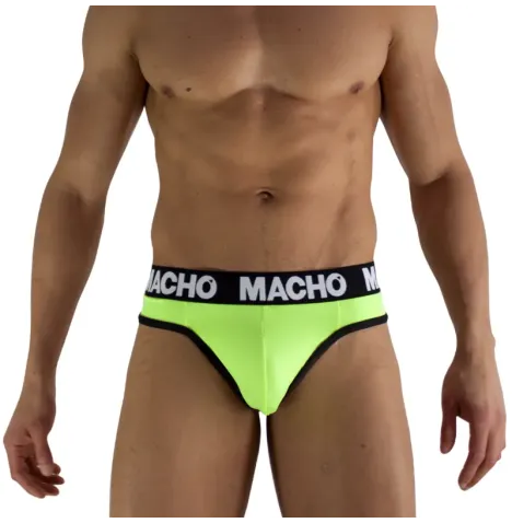 MACHO - MTG001 FLUORESCENT YELLOW THONG SIZE S