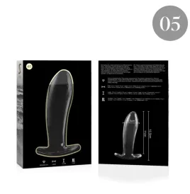 NEBULA SERIES BY IBIZA - MODELLO 5 PLUG ANALE VETRO BOROSILICATO TRASPARENTE 12.5 CM -O- 3.5 CM