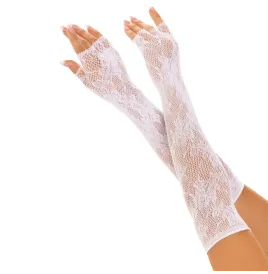 LEG AVENUE - FLORAL NETWORK FINGERLOSE HANDSCHUHE SCHWARZ