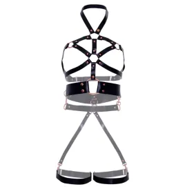 LEG AVENUE - IMBRACATURA VEGAN IN PELLE NERA S