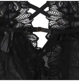 SUBBLIME - TEDDY HALTER COLLO SCHIENA NUDA PIZZO NERO S-M