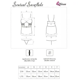 LIVCO CORSETTI FASHION - SENSUAL SNOWFLAKE LC 90603 CHRISTMAS CHEMISE PERIZOMA FASCIA PER CAPELLI S-M