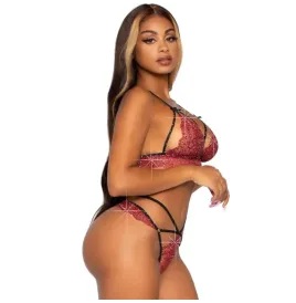 LEG AVENUE - 81623 REGGISENO PERIZOMA BORDEAUX TAGLIA S