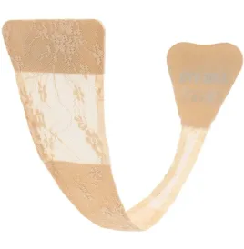 BYE-BRA - TANGA ADHESIVO ENCAJE BEIGE TALLA ÚNICA