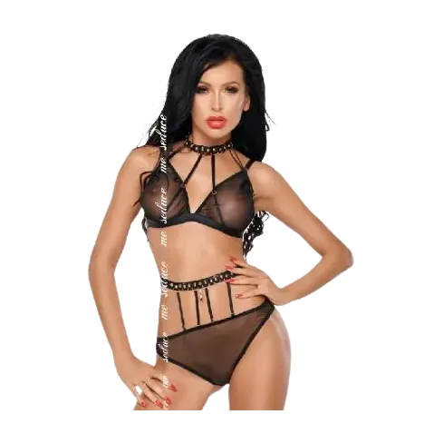 ME-SEDUCE - DOTTY SET DOS PIEZAS NEGRO S-M