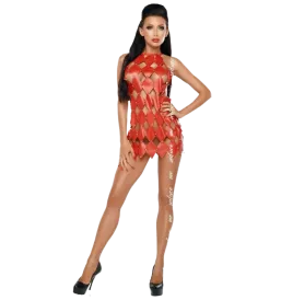 ME-SEDUCE - GWEN ROBE DOS NU ROUGE S-M