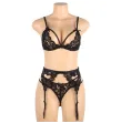 SUBBLIME - SET THREE PIECES SET BRA GARTER BELT THONG S-M SUBBLIME - SET THREE PIECES SET BRA GARTER BELT THONG S-M