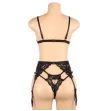 SUBBLIME - SET DREITEILIGES SET BH STRUMPFGÜRTEL STRING S-M SUBBLIME - SET DREITEILIGES SET BH STRUMPFGÜRTEL STRING S-M