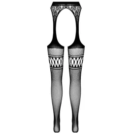 PASSION - S026 COLLANT NERO CON GIARRETTIERA TAGLIA UNICA