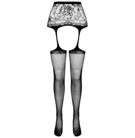 PASSION - S028 MEDIAS CON LIGUERO NEGRO TALLA ÚNICA