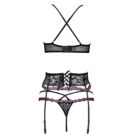 LIVCO CORSETTI FASHION - SNEHANA LC 90443 SOUTIEN-GORGE JARRETIÈRE CULOTTE NOIR L-XL
