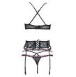 LIVCO CORSETTI FASHION - SNEHANA LC 90443 BRA GARTER BELT PANTY BLACK L-XL