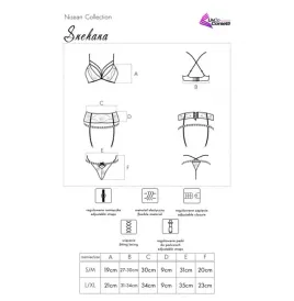 LIVCO CORSETTI FASHION - SNEHANA LC 90443 BRA GARTER BELT PANTY BLACK L-XL