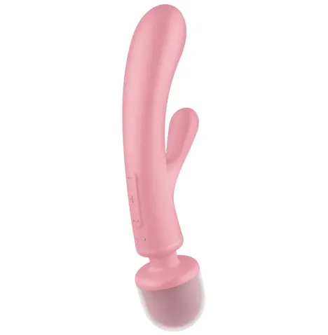 SATISFYER - TRIPLE LOVER RABBIT VIBRATOR MASSAGER ROSA