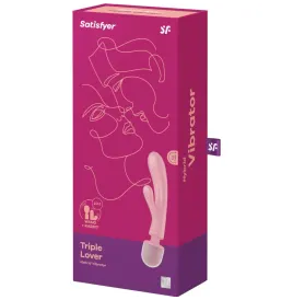 SATISFYER - MASSAGGIATORE VIBRATORE CONIGLIO TRIPLE LOVER ROSA