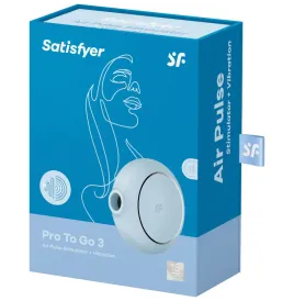 SATISFYER - STIMULATEUR ET VIBRATEUR DOUBLE AIR PULSE PRO TO GO 3 BLEU