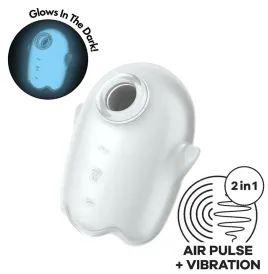 SATISFYER - GLOWING GHOST AIR PULSE and VIBRATOR WHITE