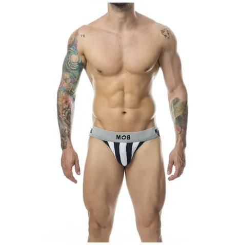 MOB - JOCK BLANC À RAYURES CLASSIQUES TAILLE L