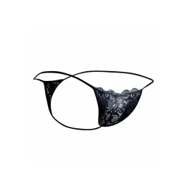 MOB - SCHWARZER SPITZEN-TANGA GRÖSSE L-XL