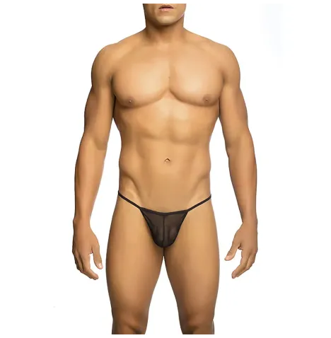 MOB - STRING TRANSPARENT EN FORME DE T NOIR TAILLE L-XL