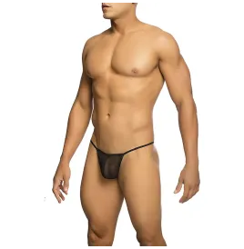 MOB - TRANSPARENTER T-FÖRMIGER TANGA SCHWARZ GRÖSSE L-XL