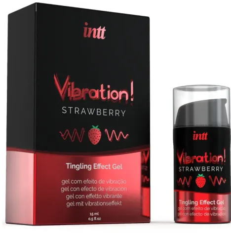 INTT - KRAFTVOLLES INTIMSTIMULIERENDES FLÜSSIGES VIBRATIONSGEL ERDBEERE 15 ML