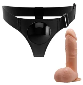 PRETTY LOVE - HARNESS BRIEFS ARNÉS UNIVERSAL CON DILDO TOM 20 CM NATURAL