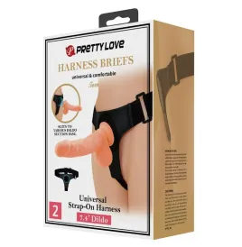 PRETTY LOVE - HARNAIS SLIPS HARNAIS UNIVERSEL AVEC GODE TOM 20 CM NATUREL