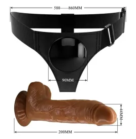 PRETTY LOVE - IMBRAGATURA SLIP UNIVERSALE IMBRAGATURA CON DILDO MICHEAL 20 CM NERO