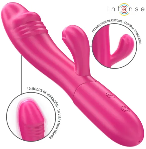 INTENSE - IVY FLEXIBLER VIBRATOR 10 VIBRATIONEN MIT STIMULIERENDER ZUNGE ROSA