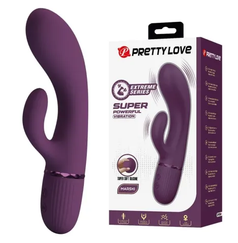 PRETTY LOVE - MARGIE WIEDERAUFLADBARER HASENVIBRATOR MIT 10 FUNKTIONEN, LILA
