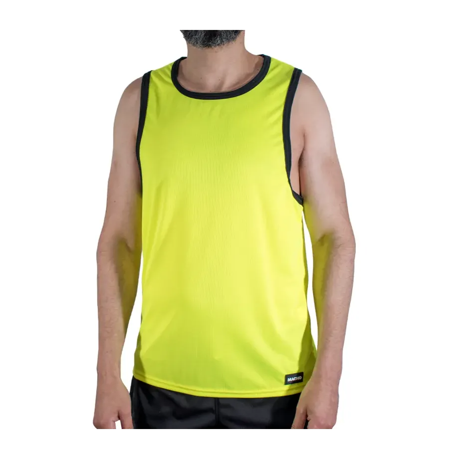 MACHO - CMV001 T-SHIRT DE SPORT JAUNE S-M