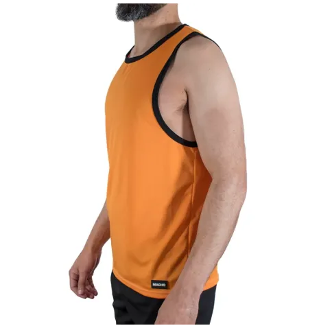 MACHO - CMV005 T-SHIRT DE SPORT ORANGE S-M
