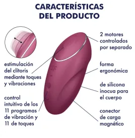 SATISFYER - TAP and CLIMAX 1 VIBRATORE LAY-ON ROSSO
