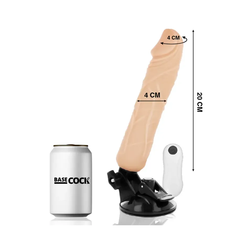 BASECOCK - VIBRATORE REALISTICO TELECOMANDO FLESH 20 CM -O- 4 CM BASECOCK - VIBRATORE REALISTICO TELECOMANDO FLESH 20 CM -O- 4 CM