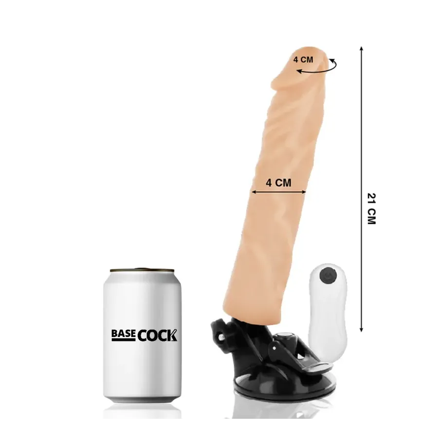 BASECOCK - REALISTIC VIBRATOR REMOTE CONTROL FLESH 21 CM -O- 4 CM BASECOCK - REALISTIC VIBRATOR REMOTE CONTROL FLESH 21 CM -O- 4 CM