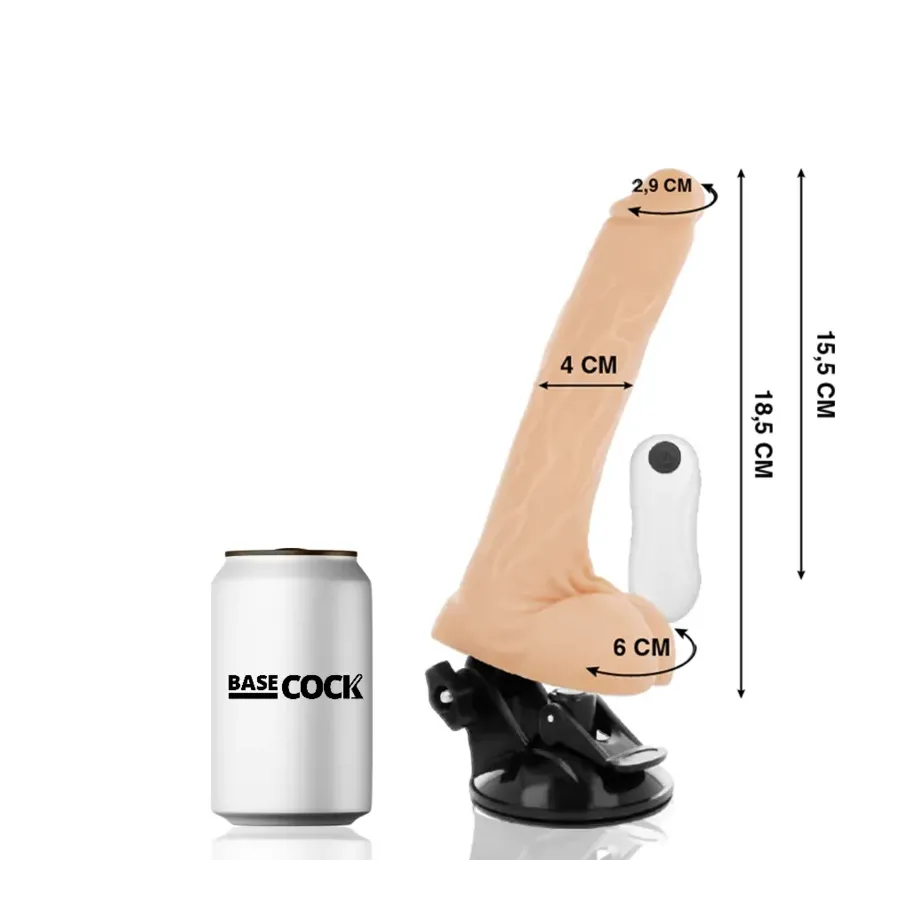 BASECOCK - ARTIKULIERBARER VIBRATOR NATÜRLICH FERNBEDIENUNG 18.5 CM -O- 4 CM BASECOCK - ARTIKULIERBARER VIBRATOR NATÜRLICH FERNBEDIENUNG 18.5 CM -O- 4 CM