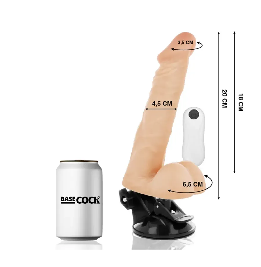 BASECOCK - VIBRATORE ARTICOLABILE TELECOMANDO NATURALE 20 CM -O- 4.5 CM BASECOCK - VIBRATORE ARTICOLABILE TELECOMANDO NATURALE 20 CM -O- 4.5 CM