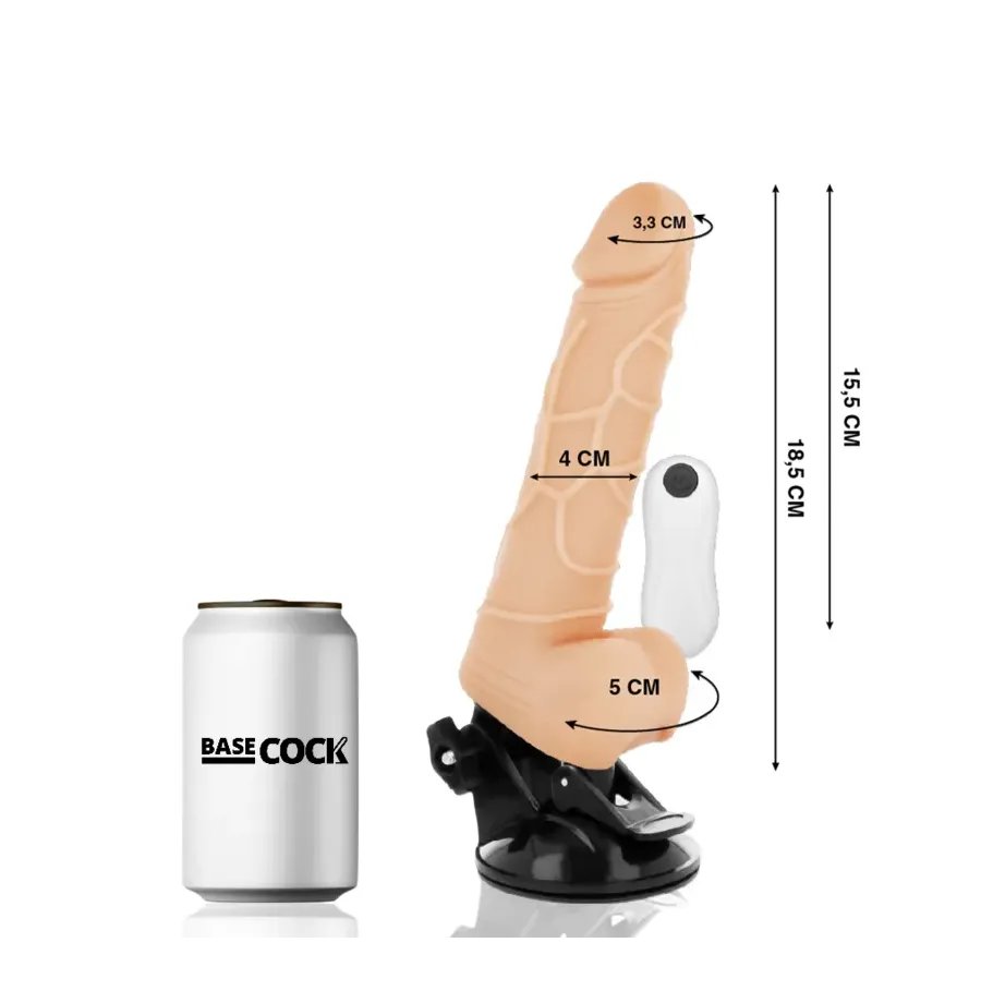 BASECOCK - VIBRADOR REALÍSTICO CONTROL REMOTO NATURAL 18.5 CM -O- 4CM BASECOCK - VIBRADOR REALÍSTICO CONTROL REMOTO NATURAL 18.5 CM -O- 4CM
