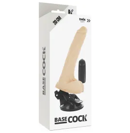 BASECOCK - VIBRATEUR NATUREL RÉALISTE TÉLÉCOMMANDE AVEC TESTICULES 20 CM -O- 4 CM
