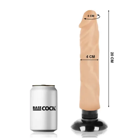 BASECOCK - VIBRATEUR RÉALISTE 2-1 NATUREL 20 CM -O- 4 CM