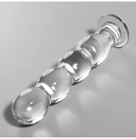 NEBULA SERIES BY IBIZA - MODELLO 10 DILDO IN VETRO BOROSILICATO TRASPARENTE 16.5 CM -O- 3.5 CM