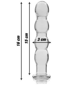NEBULA SERIES BY IBIZA - MODEL 10 DILDO BOROSILICATE GLASS CLEAR 16.5 CM -O- 3.5 CM