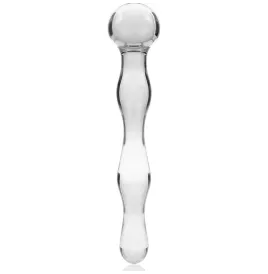 NEBULA SERIES BY IBIZA - MODELLO 13 DILDO IN VETRO BOROSILICATO TRASPARENTE 18 CM -O- 3.5 CM