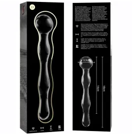 NEBULA SERIES BY IBIZA - MODELLO 13 DILDO IN VETRO BOROSILICATO TRASPARENTE 18 CM -O- 3.5 CM