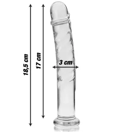NEBULA SERIES BY IBIZA - MODELLO 16 DILDO IN VETRO BOROSILICATO TRASPARENTE 18.5 CM -O- 3 CM