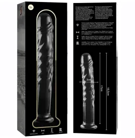 NEBULA SERIES BY IBIZA - MODELLO 16 DILDO IN VETRO BOROSILICATO TRASPARENTE 18.5 CM -O- 3 CM