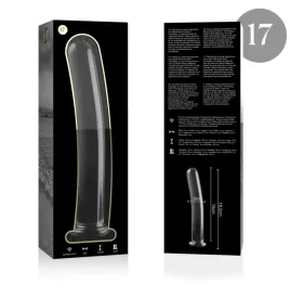 NEBULA SERIES BY IBIZA - MODELLO 17 DILDO IN VETRO BOROSILICATO TRASPARENTE 18.5 CM -O- 3 CM