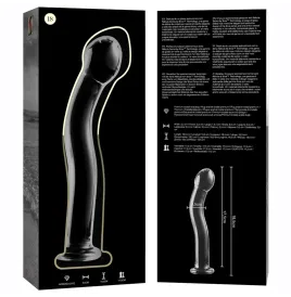 NEBULA SERIES BY IBIZA - MODELLO 18 DILDO IN VETRO BOROSILICATO TRASPARENTE 18.5 CM -O- 3.5 CM